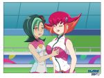  big_breasts breast_grab breasts dlobo777 kouzuki_anna mizuki_kotori yu-gi-oh! yu-gi-oh!_zexal yuri yuu-gi-ou yuu_gi_ou!_zexal 