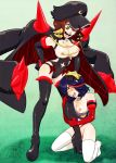  2_girls 2girls big_breasts black_hair blush boots breasts brown_eyes brown_hair choker collar corset dominatrix elbow_gloves femdom gloves hair_over_one_eye hat heart high_heel_boots high_heels high_resolution highlights jacket kamui_(kill_la_kill) kill_la_kill mankanshoku_mako matoi_ryuuko multicolored_hair multiple_girls my_pet_tentacle_monster nipple_chain nipple_piercing nipples open_mouth piercing red_hair red_highlights saliva senketsu shoes short_hair stockings thigh_high_boots tongue yuri 