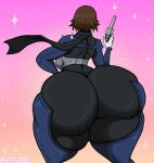  1girl 1girl 1girl ass ass_focus big_ass biggy_deez bodysuit bubble_butt female_only makoto_niijima persona persona_5 phantom_thief_suit round_ass shin_megami_tensei solo_female solo_girl tagme tight_clothing 