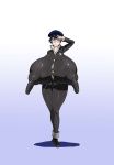  ahemaru areola big_areola blue_hair breasts clothed gigantic_breasts glasses henriiku_(ahemaru) holding_glasses huge_breasts long_nipples nipples persona persona_4 school_uniform shirogane_naoto 