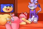 1girl amy_rose anal anal_penetration anthro blaze_the_cat cat dreamcastzx1 feline furry hedgehogs huge_penis male male/female mammal penetration penis pussy sega sonic_the_hedgehog viktor2