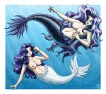 2019 2girls alpha_channel alternate_species aquatic black_body black_scales black_tail blue_eyes border breasts colored_nails duo eyeshadow female friendship_is_magic hair hair_over_eye hasbro high_res highlights_(coloring) humanoid_merfolk idw_publishing king-kakapo lips lipstick long_hair makeup merfolk mermaid_tail multicolored_hair my_little_pony my_little_pony_(idw) nails navel nightmare_rarity nightmare_rarity_(idw) nipples nude purple_hair purple_lips purple_lipstick purple_nails rarity rarity_(mlp) red_lipstick scales split_form tail transparent_border two_tone_hair underwater water white_body white_highlights white_scales white_tail