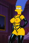  big_breasts dominatrix erect_nipples latex_clothing marge_simpson the_simpsons thighs 