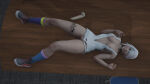 16:9 16:9_aspect_ratio 1boy1girl 1girl1boy 3d breasts breasts breasts erect_nipples fingering indoors isla_(kof) king_of_fighters leg_tattoo looking_pleasured lying lying_on_back multicolored_socks nipples on_back penis penis_tip pussy pussy shoes shoulders socks tattoo testicle transparent_male video_game video_game_character video_game_franchise white_dress white_hair