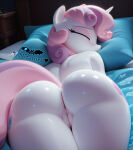  1girl 3d 3d_(artwork) ass ass_focus cleft_of_venus closed_eyes completely_nude_female cutie_mark_crusaders female_focus furry furry_female hasbro lying multicolored_hair my_little_pony my_little_pony_friendship_is_magic niraniri nude_female on_stomach pillow pussy sleep sweetie_belle sweetie_belle_(mlp) tail unicorn unicorn_horn white_fur white_skin 