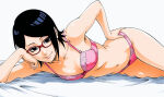  ai_generated athletic_female bare_thighs black_eyes black_hair boruto:_naruto_next_generations glasses grin huge_thighs light-skinned_female light_skin lingerie looking_at_viewer naruto_(series) sarada_uchiha short_hair small_breasts solo_female squatting sweat sweatdrop thick_body thick_female thick_thighs thighs vkr voluptuous voluptuous_female 