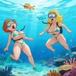  1boy 20th_century_studios 2girls american_dad crossover disney drowned drowning family_guy female francine_smith klaus_heissler lois_griffin male sexfightfun underwater 