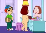  ass before_sex big_breasts erect_nipples family_guy glasses meg_griffin mirror_reflection neil_goldman nude thighs 