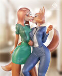2girls business_suit crossover diane_foxington domination dreamworks female glasses illumination_entertainment lewdxcube makeout sing_2_(movie) suki_lane the_bad_guys tongue_out universal_pictures