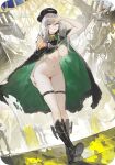 1girl azur_lane big_breasts black_boots black_cape boots breasts cape edited female_only glasses green_cape grey_eyes grey_hair hand_on_own_thigh hand_on_thigh hat k&ouml;ln_meta_(azur_lane) long_hair mofumochii multicolored_cape naked_female nipples nude nude nude_female pussy pussy ship_girl solo_female thighlet third-party_edit