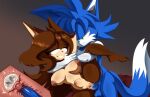  1boy 1girl big_breasts brown_hair cum_inside dsaiandrew fan_character mobian_(species) sega sex sonic_oc sonic_the_hedgehog_(series) tagme 