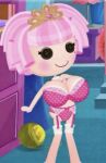 1girl ai_generated big_breasts bitty_buttons black_eyes blush bra breasts button_eyes cleavage clothing creamcherrypieai_(artist) doll doll_girl edit eyelashes female female_only garter_belt garter_straps huge_breasts jewel_sparkles lalaloopsy large_breasts legwear light-skinned_female light_skin lingerie living_doll mga_entertainment mole mole_under_eye panties pink_bra pink_hair pink_panties polka_dot polka_dot_bra polka_dot_panties ragdoll screencap short_hair smile solo stockings thighhighs tiara underwear underwear_only yarn yarn_ball 