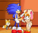  1girl anthro big_penis canine cream_the_rabbit dreamcastzx1 fox furry hedgehog kekitopu lagomorph male male/female mammal miles_&quot;tails&quot;_prower penis rabbit sega sonic_the_hedgehog tied-up 