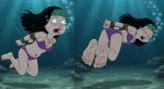  1girl 20th_century_studios accurate_art_style ai_generated american_dad animatedsoles1 barefoot bound disney drowned drowning feet female hayley_smith peril soles solo underwater underwater_peril 