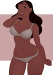 1girl 1girl 1girl alternate_version_available big_breasts big_lips black_hair bottomwear bra breasts brown_eyes cleavage female_only hair hand_on_cheek hips kyde lilo_and_stitch lips long_hair nani_pelekai panties solo_female thick_lips thick_thighs thighs topwear underwear white_bra white_panties wide_hips
