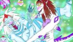  2boys 2monsters artist_name ass blue_eyes blue_skin bottomless brown_hair kirbybisharp kise_yoshinaka m.u.g.e.n male/male male_moaning male_penetrating_male man_and_teenage_boy monster multiple_males muscular_male namco namco_x_capcom sex white_hair white_skin x-ray yellow_eyes	 yunger 