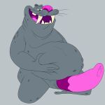  1:1 absurd_res anthro aroused aroused_face aroused_smile bent_legs big_nose bob-jiggles erection fat_folds feet genital_fluids genitals grey_background grey_body half-closed_eyes hand_on_belly hi_res holding_belly kneeling les_ratz looking_down male male_only mammal marine markings narrowed_eyes open_mouth overweight_anthro overweight_male penis pink_nose pinniped presenting ratz_(series) seductive simple_background slightly_chubby slightly_chubby_anthro slightly_chubby_male smile smiling_at_viewer solo spots spotted_body teeth teeth_showing tongue tusks vinnie_the_walrus whiskers 
