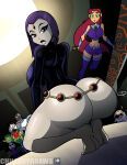 alternate_version_available ass beast_boy big_breasts breasts chillguydraws cyborg cyborg_(dc) cyborg_(teen_titans) dcau frostbiteboi green_eyes grey_skin looking_at_viewer looking_back older older_female purple_hair rachel_roth raven_(dc) raven_(teen_titans) red_hair robin robin_(dc) robin_(teen_titans) starfire starfire_(teen_titans) teen_titans victor_stone young_adult young_adult_female young_adult_woman