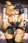 ai_generated animal_crossing ankha_(animal_crossing) dog_girl isabelle_(animal_crossing) tagme