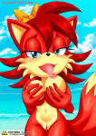  1girl anthro archie_comics bbmbbf beach blush breasts canine drooling female_only fiona_fox fox gold_level grabbing_own_breast licking licking_breast licking_own_breast looking_at_viewer mobian_(species) mobius_unleashed nipples nude open_mouth palcomix pietros_secret_club pussy sega sonic_the_hedgehog_(archie) sonic_the_hedgehog_(comics) sonic_the_hedgehog_(series) tongue tongue_out 