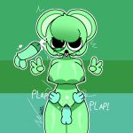 breasts cum_on_face eyeroll mochimochz mouse_ears mouse_girl nipples penis pussy_juice simple_background sprunki sprunki_oc tongue_out two_fingers_up