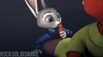 1girl 1girl 2016 anthro armpits blush buckteeth clothed clothing disney fur furry gif high_res jewelry judy_hopps lagomorph mammal necklace nick_wilde open_mouth panties penis purple_eyes rabbit rocksolidsnake teeth topless underwear zootopia