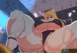 1girl ass assquake big_ass big_breasts blazinxgen breasts debris destruction earthquake falling_debris giantess gigantic_ass gigantic_breasts huge_ass huge_breasts