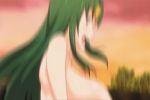  1boy 1girl ass big_breasts black_legwear bouncing_breasts breasts circlet gif green_eyes green_hair hair long_hair maris_amaryllis nipples rance rance_(series) rance_01 stockings vaginal 