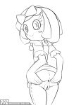 1girl anus artist_name ass bitty_buttons blush bow button_eyes clothed clothing crumbs_sugar_cookie dankodeadzone doll eyelashes female hair hair_ornament hair_ribbon hand_on_ass hand_on_butt lalaloopsy living_doll looking_at_viewer mga_entertainment monochrome pink_hair plush_doll png presenting presenting_anus pussy ragdoll ribbons short_hair simple_background sketch smile solo spread_ass spreading stitches tumblr_username