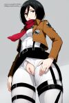 1girl ai_generated attack_on_titan black_hair karmino medium_breasts mikasa_ackerman shingeki_no_kyojin voluptuous