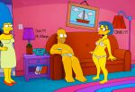  before_sex bra breasts edit homer_simpson luann_van_houten marge_simpson panties the_simpsons thighs 