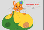  1girl anthro areola areola_slip beanbeenies big_breasts black_eyes blush body_fur bouncing_breasts breast_expansion breast_slip breasts clothed clothed_female clothing english_language english_text erect_nipples_under_clothes erection fangs female flashing furry furry_female genderswap gigantic_breasts grey_background half-closed_eyes hat headwear huge_breasts lactation lactation_through_clothes large_areolae large_breasts looking_at_viewer mammal mini_hat mustelid musteline nipples one_breast_out one_breast_out_of_clothes open_mouth orange_fur overalls propeller_hat rule_63 smile solo standing sweat talking teeth text tilted_headwear two_tone_fur uneven_eyes upper_body weasel wendy_(willys_wonderland) what whiskers willy_the_weasel_(willys_wonderland) willys_wonderland yellow_fur 