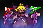  big_breasts blonde_hair breasts chaoscroc chaoscroc_(artist) corruption genderswap glowing_eyes luigi magic mario nintendo pink_hair princess_peach purple_skin red_eyes shadow_queen shadow_siren slime 