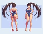  ass big_ass big_breasts breasts brown_eyes brown_hair genderswap goggles kruth666 kyon one-piece_swimsuit smile suzumiya_haruhi_no_yuuutsu swimsuit 