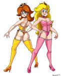 ass big_ass big_breasts breasts lingerie princess_daisy princess_peach radlionheart super_mario_bros.