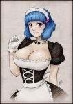  1girl art babe big_breasts breasts cleavage dress female_only headdress looking_at_viewer maid maid_headdress nena_(wickedj) short_hair wickedj 