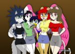  bicycle_shorts bird bird_girl cat_girl catia chipmunk cougar cougar_girl friends group gspy2901 polo_shirt short_pants skirt t-shirt tank_top 