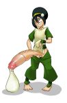 avatar_the_last_airbender condom cum futanari masturbation minigun_(artist) pussy toph_bei_fong undressing