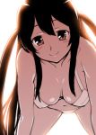 1_female 1girl all_fours big_breasts bikini black_hair blush breasts brown_eyes captain_earth female female_only hair human human_only long_hair looking_at_viewer mutou_hana smile very_long_hair