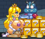 big_breasts breasts fellatio gloomba goomba nipples nirriti nude oral princess_peach super_mario_bros.