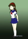  1girl clothed female female_only gspy2901 isaura long_socks looking_at_viewer miniskirt sailor_dress school_girl school_uniform schoolgirl skirt solo_female standing 