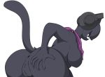 1girl anthro anthrofied anus ass bandanna breasts cat clitoris demon feline fur furry headphones high_res mammal monstercat monstercat_media nude open_mouth presenting presenting_hindquarters pussy rear_view scarf simple_background smile teeth white_background