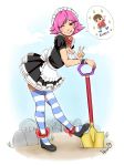 big_breasts breasts cleavage doubutsu_no_mori maid maid_apron maid_headdress nintendo shovel villager_(doubutsu_no_mori) xthsx yandere