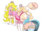  analingus anilingus anus ass big_breasts breasts nipples princess_peach princess_rosalina pussy rimjob super_mario_bros. twindrills yuri 