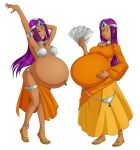  2_girls 2girls big_breasts breasts dark_skin dragon_quest dragon_quest_iv female_only manya minea pregnant purple_eyes purple_hair saburox sisters 