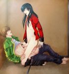  2boys amagi_yukiko atlus chie_satonaka cowgirl_position cum genderswap high_res male_focus multiple_boys penis persona persona_4 rule_63 satonaka_chie straddling undressing yaoi yukiko_amagi 