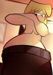  1girl 1girl arkeus ass looking_back lori_loud pants the_loud_house topless 