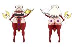 ale-mangekyo ale-mangekyo_(artist) ass axe big_ass big_breasts book breasts cleavage commission edelgard_von_hresvelg erect_nipples female fire_emblem:_three_houses magic_book nipples purple_eyes solo underboob weapon white_hair