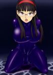  amagi_yukiko atlus big_breasts black_eyes black_hair bodysuit breasts glasses persona persona_4 ryuney 