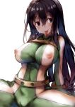 1girl areola asui_tsuyu big_breasts black_hair blue_eyes blush boku_no_hero_academia breasts cameltoe erect_nipples long_hair nipples redcomet sitting smile solo tongue tongue_out tsuyu_asui